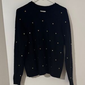 Lucky Brand Heart Stud Crewneck